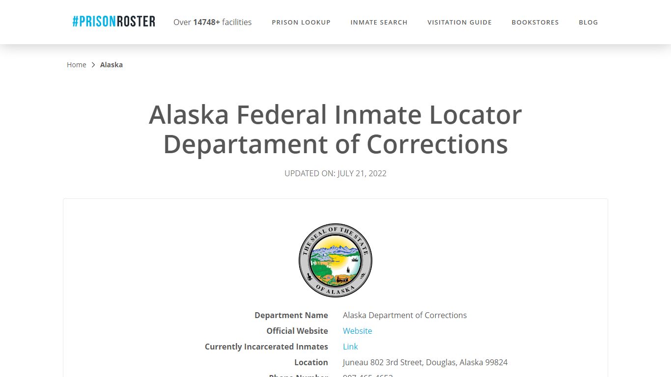 Alaska Department of Corrections Inmate Search - Prisonroster